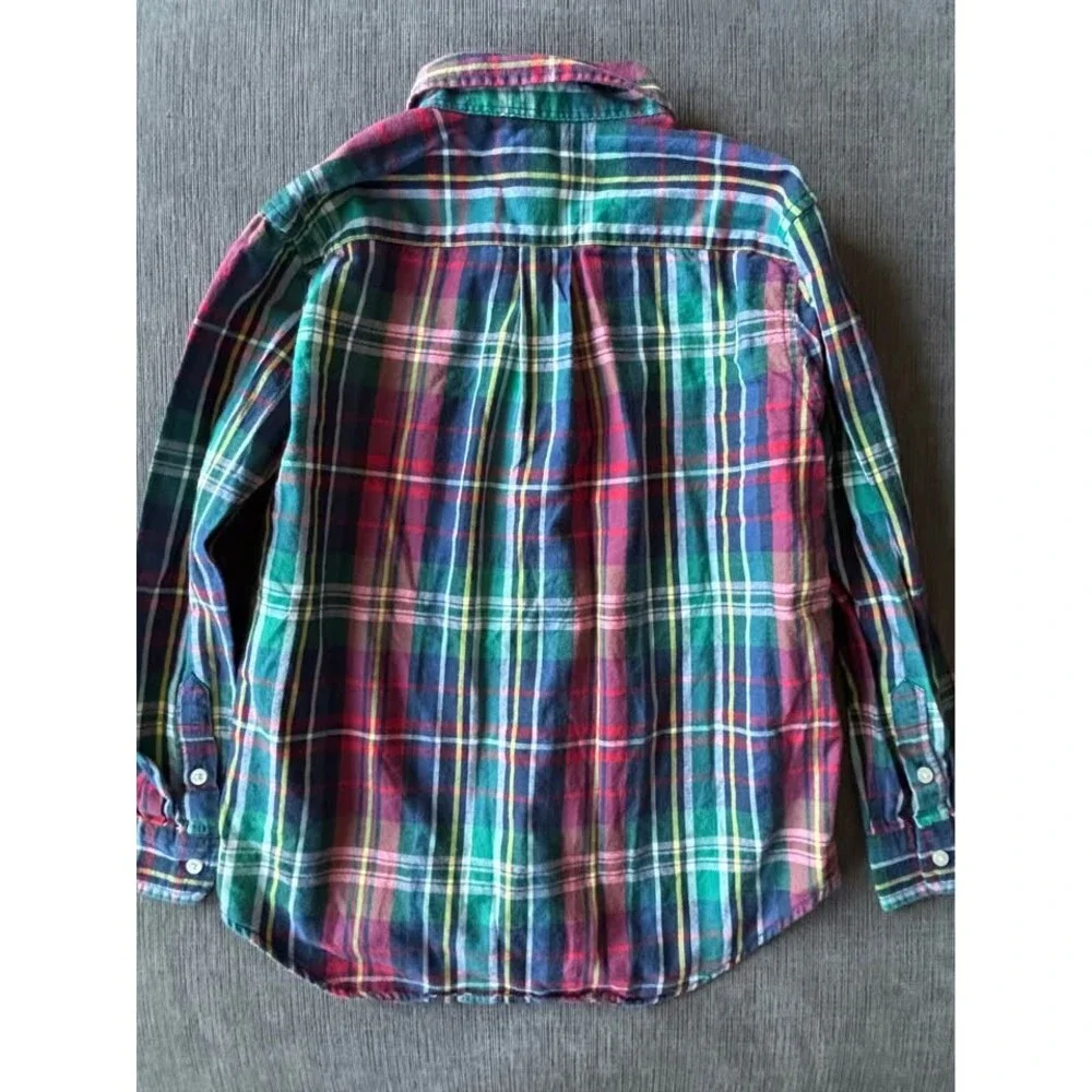 Polo Ralph Lauren Boys size 7 Multicolor Plaid Button Down Shirt Holiday Christm